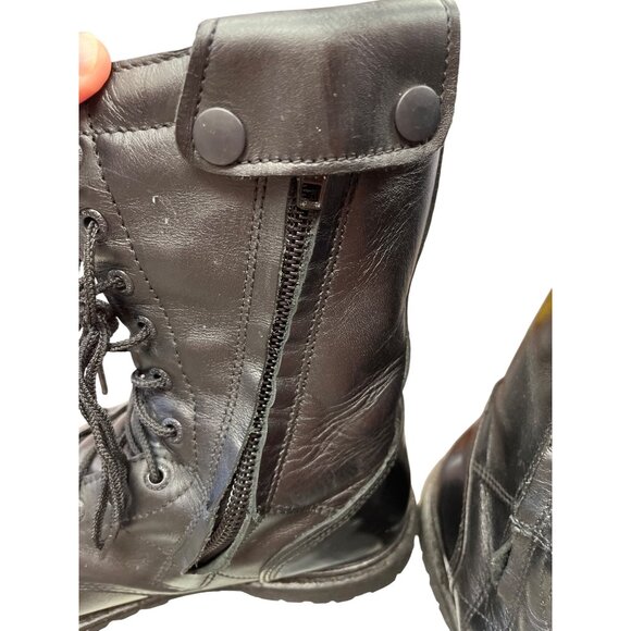 Rocky Mens black leather paratroop moto mid calf boots sz 10M SKU 9955 main image 8